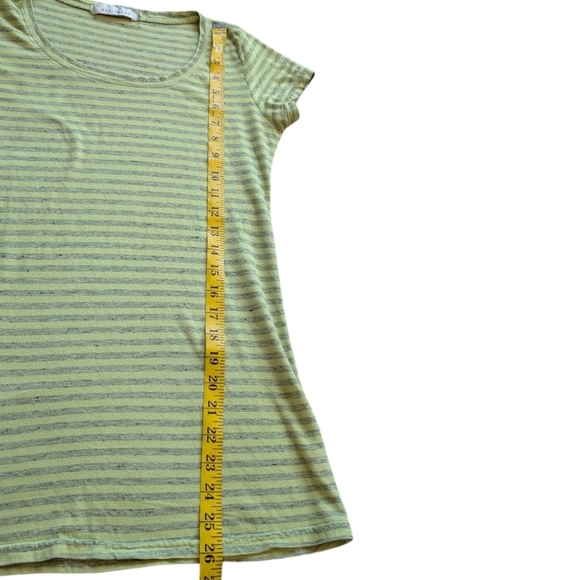 Cut Loose Tee Shirt Short Sleeves Cotton Yellow Grey Striped Top Women's size XS - Picture 11 of 11
